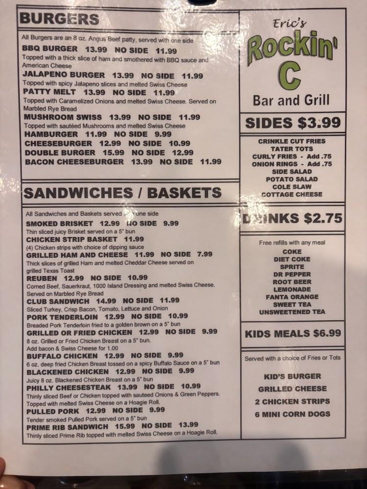 Rockin C Bar & Grill Menu image 2